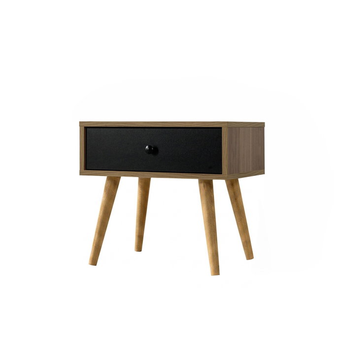Hanah Home Vita 5106 Mesita de Noche Nogal y Negro Hanah Home Vita 5106 Mesita de Noche Nogal y Negro